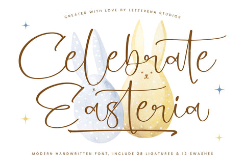 Celebrate Easteria - Modern Handwritten Font Font Letterena Studios 