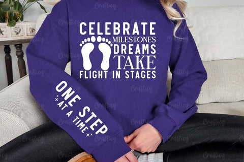Celebrate milestones dreams take flight in stages Sleeve SVG Design SVG Designangry 