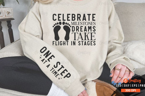 Celebrate milestones dreams take flight in stages Sleeve SVG Design SVG Designangry 