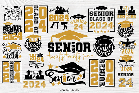 Celebrate the Class of 2024 with our Graduation SVG Bundle - Perfect for DIY Senior 2024 T-Shirt Designs! SVG TonisArtStudio 
