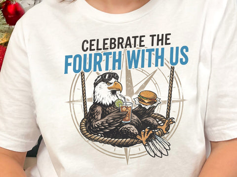 Celebrate The Fourth With Us PNG, Funny Patriotic Eagle Design SVG DesignDestine 