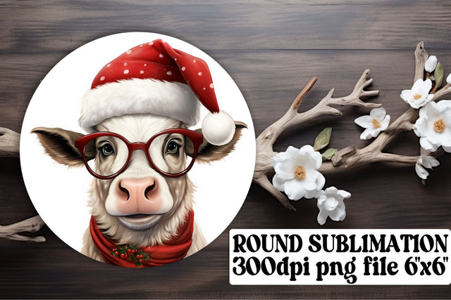Celebrate the Holidays with Christmas Cow Art - Circle Joy Sublimation afrosvg 