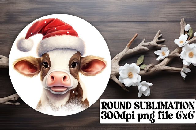 Celebrate the Holidays with Christmas Cow Circle - Sublimation Magic Sublimation afrosvg 