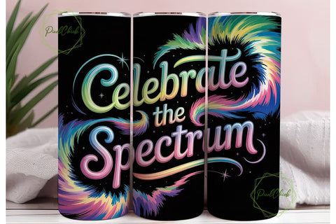 Celebrate the Spectrum Tumbler Wrap Sublimation PixelChick 