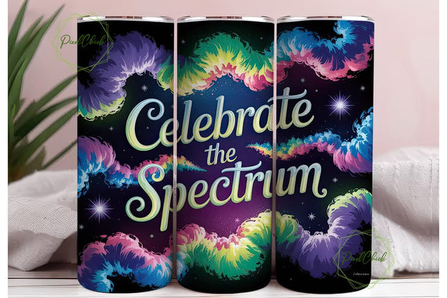 Celebrate the Spectrum Tumbler Wrap Sublimation PixelChick 