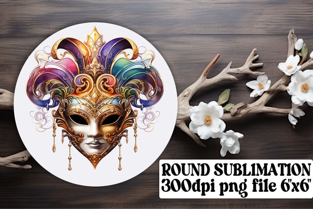 Celebrate with Mardi Gras Circle Artistry Sublimation afrosvg 