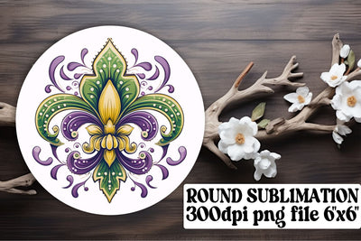 Celebrate with Mardi Gras Circle Sublimation Pack Sublimation afrosvg 