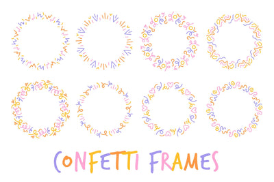 Celebratory Doodle Frames PNG Clipart Sublimation Rin Green 