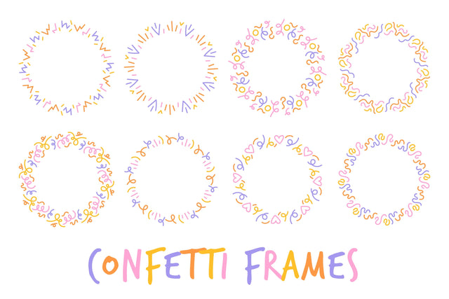 Celebratory Doodle Frames PNG Clipart Sublimation Rin Green 