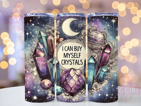 Celestial 20oz Tumbler Wrap Sublimation Design, Straight Tapered Tumbler Wrap, I Can Buy Myself Crystals Tumbler Png, Instant Digital Download Sublimation SvggirlplusArt 