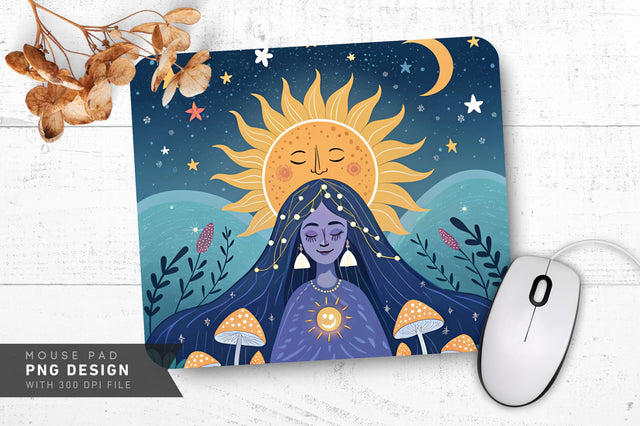 Celestial Art Illustration Mousepad Sublimation Regulrcrative 
