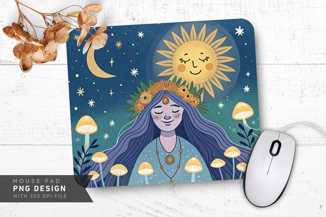 Celestial Art Illustration Mousepad Sublimation Regulrcrative 