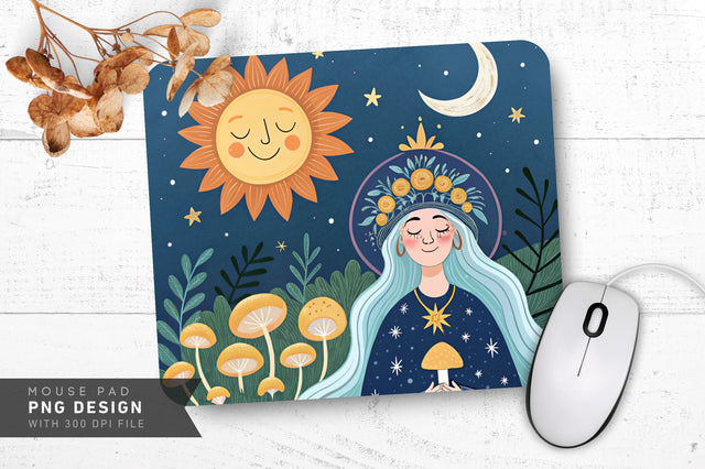 Celestial Art Illustration Mousepad Sublimation Regulrcrative 
