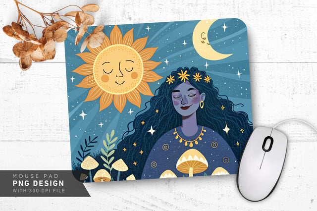 Celestial Art Illustration Mousepad Sublimation Regulrcrative 