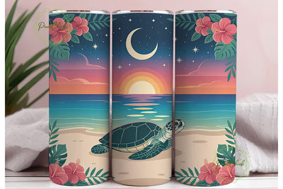 Celestial Beach Sunset 20oz Tumbler Wrap Sublimation PixelChick 