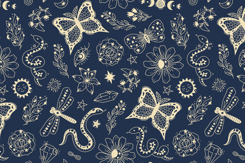 Celestial Bohemian Seamless Pattern JPG EPS Digital Pattern Rin Green 