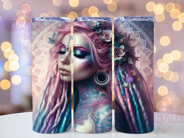 Celestial Boho Mystic Mandala Tumbler, Goddess Mandala Cup, 20Oz Tumbler Wrap, Sublimation Boho Design, Tattoo Inspired Drinkware, Spiritual Mandala Mug Wrap, Mystic Bohemian Tumbler Sublimation SvggirlplusArt 