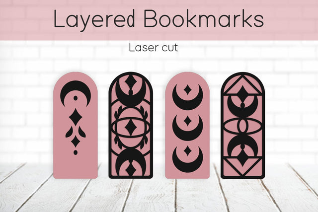Celestial bookmarks set, Layered papercut SVG AnastasiyaArtDesign 