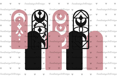 Celestial bookmarks set, Layered papercut SVG AnastasiyaArtDesign 