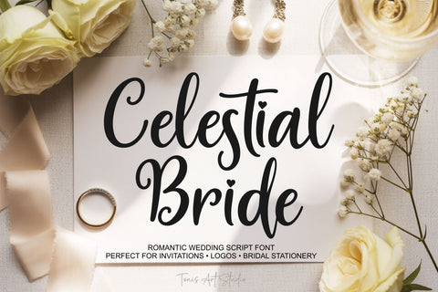 Celestial Bride Font – Romantic Wedding Script for Invitations, Logos & Elegant Bridal Branding Font TonisArtStudio 
