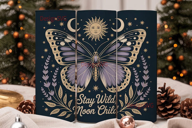 Celestial Butterfly 20oz Tumbler Wrap Sublimation DesignSVG 