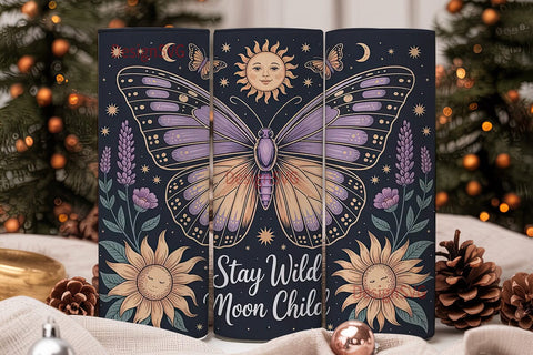Celestial Butterfly 20oz Tumbler Wrap Sublimation DesignSVG 