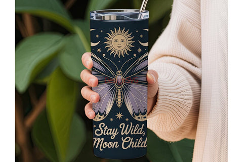 Celestial Butterfly 20oz Tumbler Wrap Sublimation DesignSVG 