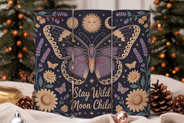 Celestial Butterfly 20oz Tumbler Wrap Sublimation DesignSVG 