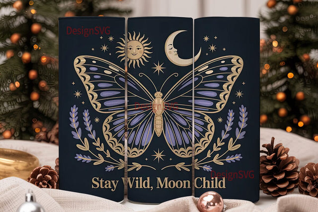Celestial Butterfly 20oz Tumbler Wrap Sublimation DesignSVG 