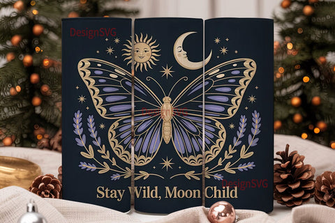 Celestial Butterfly 20oz Tumbler Wrap Sublimation DesignSVG 