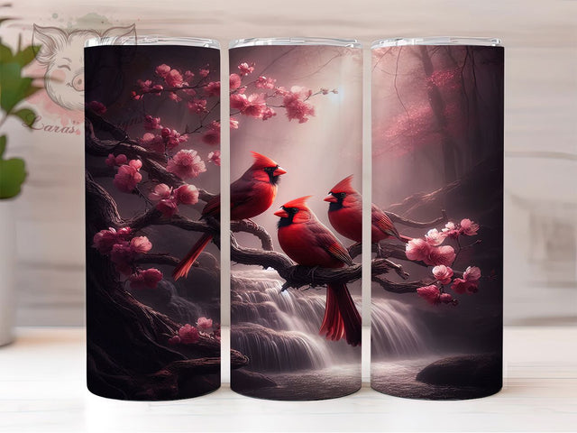 Celestial Cardinal Bird Tumbler, Moon Tumbler Design, 20oz Tumbler Wrap, Sublimation Design, Bird Lover Gift, Celestial Cardinal Wrap, Nature Inspired Tumbler Sublimation Lara' s Designs 