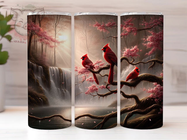 Celestial Cardinal Bird Tumbler, Moon Tumbler Design, 20oz Tumbler Wrap, Sublimation Design, Bird Lover Gift, Celestial Cardinal Wrap, Nature Inspired Tumbler Sublimation Lara' s Designs 