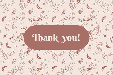 Celestial Cats Seamless Pattern Digital Pattern Rin Green 