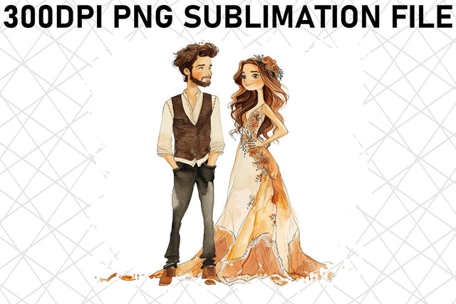 Celestial Celebration: Bride & Groom Sublimation Graphics Sublimation afrosvg 