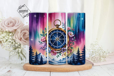 Celestial Compass Aurora 20oz Tumbler Sublimation sassyprint 