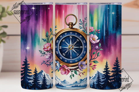 Celestial Compass Aurora 20oz Tumbler Sublimation sassyprint 