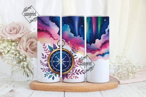 Celestial Compass Aurora 20oz Tumbler Sublimation sassyprint 