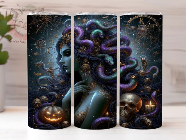 Celestial Cosmic Witch Halloween Tumbler, Witchy Halloween Wrap, Moon and Stars Cup, Cosmic Witch Sublimation, 20oz Tumbler Wrap, Astrology Halloween Drinkware, Mystical Witch Design Sublimation Lara' s Designs 