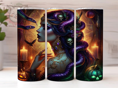 Celestial Cosmic Witch Halloween Tumbler, Witchy Halloween Wrap, Moon and Stars Cup, Cosmic Witch Sublimation, 20oz Tumbler Wrap, Astrology Halloween Drinkware, Mystical Witch Design Sublimation Lara' s Designs 