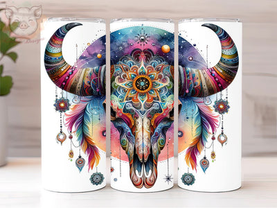 Celestial Cow Skull 20oz Tumbler Png, Straight & Tapered Tumbler Png, Mystical Bull Skull Graphic Tumbler Png, Digital Download PNG Sublimation Lara' s Designs 