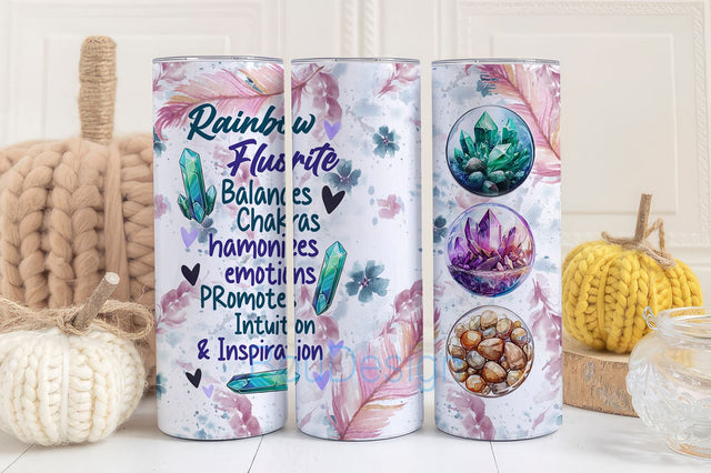 Celestial Crystal Fluorite Stone Nutrition Facts Tumbler Wrap Quotes PNG Sublimation Design Download Sublimation BouDesign 