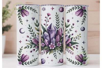 Celestial Crystal Tumbler Wrap PNG Sublimation PixelChick 