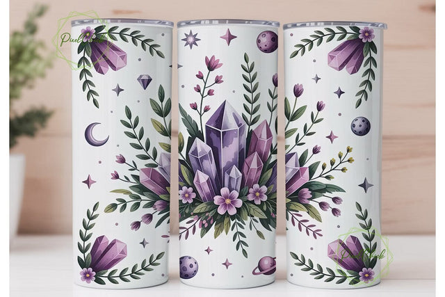 Celestial Crystal Tumbler Wrap PNG Sublimation PixelChick 