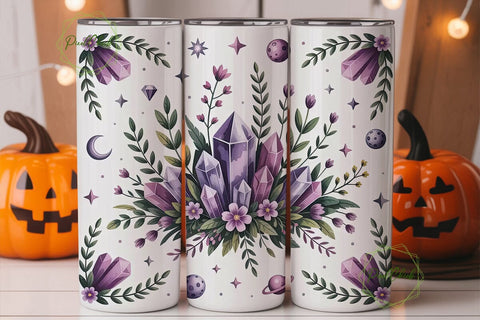 Celestial Crystal Tumbler Wrap PNG Sublimation PixelChick 