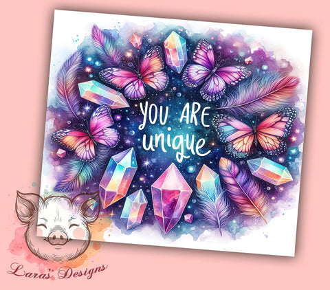 Celestial Crystal Your are Unique 20oz Tumbler Png, Straight & Tapered Tumbler Png, Magic Stone Tumbler Png, Digital Download PNG Sublimation Lara' s Designs 