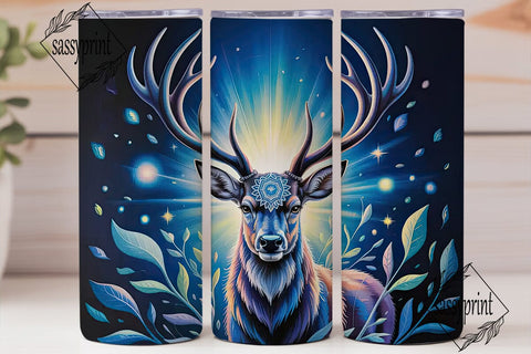 Celestial Deer Tumbler Wrap PNG Sublimation sassyprint 