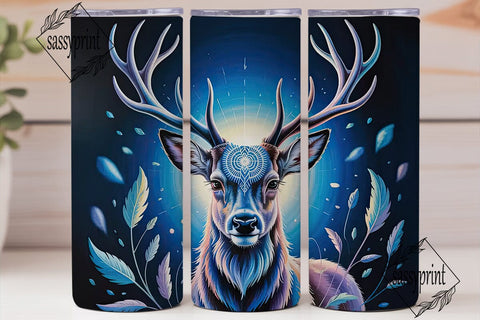 Celestial Deer Tumbler Wrap PNG Sublimation sassyprint 