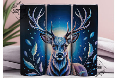 Celestial Deer Tumbler Wrap PNG Sublimation sassyprint 