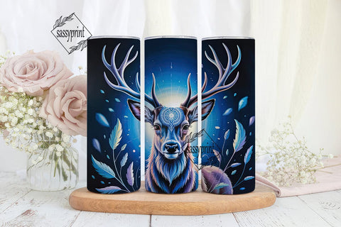 Celestial Deer Tumbler Wrap PNG Sublimation sassyprint 