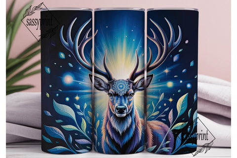 Celestial Deer Tumbler Wrap PNG Sublimation sassyprint 